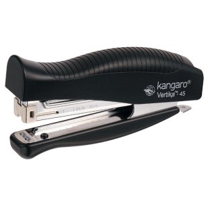 Zszywacz KANGARO Vertika-45 + zszywki, zszywa do 30 kartek, blister, czarny