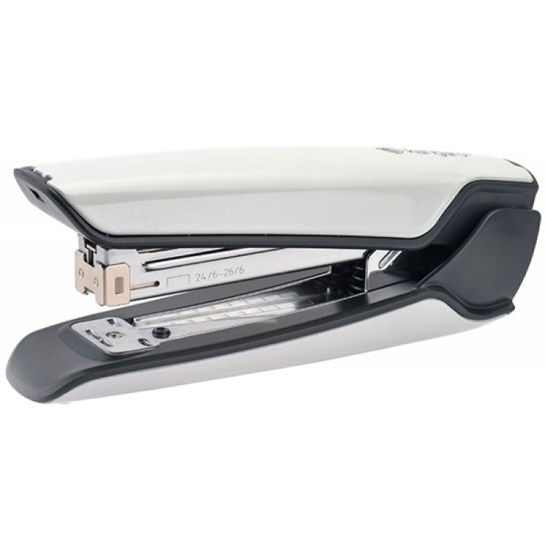 Zszywacz KANGARO Nowa-335S/S, zszywa do 30 kartek, metalowy, w pudełku PP, metaliczny biały