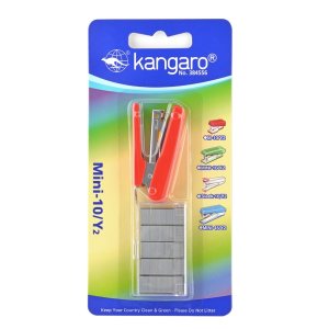 Zszywacz KANGARO Mini-10 / Y2 + zszywki, zszywa do 10 kartek, blister, czerwony