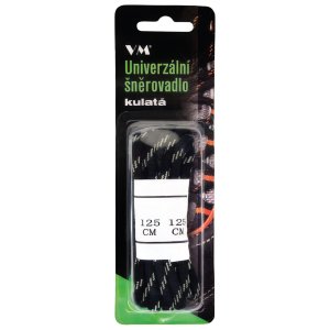 Sznurowadła VM FOOTWEAR, okrągłe, 125 cm, czarno-szare