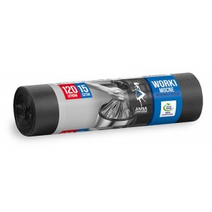 Worki na śmieci ANNA ZARADNA, mocne, 120 l, 15 szt., czarne