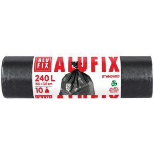 Worki na śmieci ALUFIX, LDPE, 240l, 10 szt., czarne