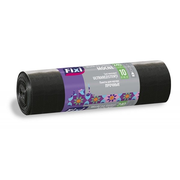 Worki na śmieci FIXI, mocne, 240 l, 10 szt., czarne