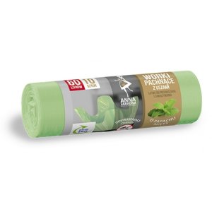 Worki na śmieci z uszami ANNA ZARADNA, zapach miętowy, 60 l, 10 szt., miętowy