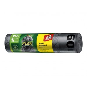 Worki na śmieci JAN NIEZBĘDNY, magnum flex, LDPE, 60l, 10 szt., czarne