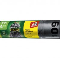 Worki na śmieci JAN NIEZBĘDNY, magnum flex, LDPE, 60l, 10 szt., czarne