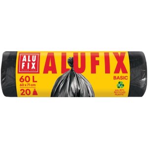 Worki na śmieci ALUFIX Economy, HDPE, 60l, 20 szt., czarna