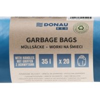 Worki na śmieci DONAU ECO, z uchwytami Knoties, 35l, 20 szt., niebieskie