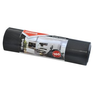 Worki na śmieci domowe OFFICE PRODUCTS, super mocne (LDPE), 160l, 10szt., czarne