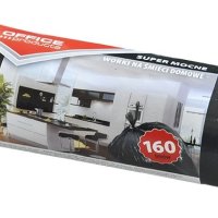 Worki na śmieci domowe OFFICE PRODUCTS, super mocne (LDPE), 160l, 10szt., czarne