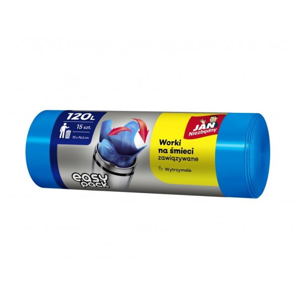 Worki Easy-Pack JAN NIEZBĘDNY, 120l, 15szt., niebieskie