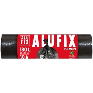 Worki na śmieci ALUFIX Profi, LDPE, 180l, 10 szt., czarne