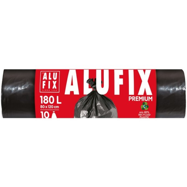 Worki na śmieci ALUFIX Profi, LDPE, 180l, 10 szt., czarne