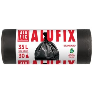 Worki na śmieci ALUFIX, HDPE, 35l, 30 szt., czarne