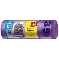 Worki na śmieci JAN NIEZBĘDNY, magnum flex, z taśmą, 35l, 15szt., lawendowe