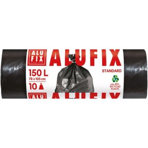 Worki na śmieci ALUFIX, LDPE, 150l, 10 szt., czarne