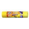 Worki na śmieci z taśmą GROSIK, HDPE, 35l, 15 szt., żółte