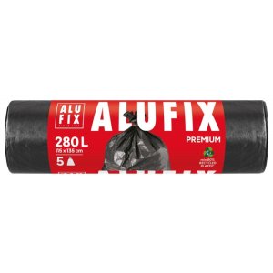 Worki na śmieci ALUFIX Profi, LDPE, 280l, 5 szt., czarne