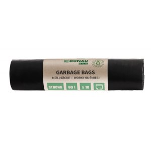 Worki na śmieci DONAU ECO, mocne (LDPE), 60l, 10 szt., czarne