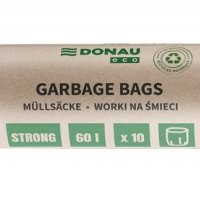 Worki na śmieci DONAU ECO, mocne (LDPE), 60l, 10 szt., czarne