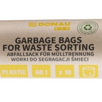 Worki na śmieci DONAU ECO, do segregacji plastiku, 60l, 10 szt., żółte