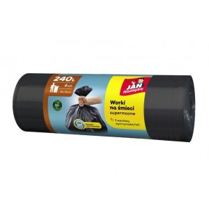 Worki na śmieci JAN NIEZBĘDNY, 240l, 8szt., czarne