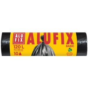 Worki na śmieci ALUFIX Economy, HDPE, 120l, 10 szt., czarne