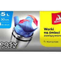 Worki na śmieci JAN NIEZBĘDNY, easy pack, 35l, 30szt., niebieskie