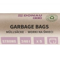 Worki na śmieci DONAU ECO, mocne (LDPE), 240l, 5 szt., czarne