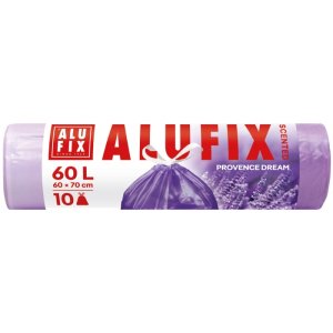 Worki na śmieci ALUFIX, lawendowe, HDPE, 60l, 10 szt., fioletowe