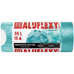 Worki na śmieci ALUFIX Aluflexy, zapach, LDPE, 35l, 15 szt., turkusowe