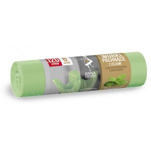 Worki na śmieci z uszami ANNA ZARADNA, zapach miętowy, 120 l, 6 szt., miętowy