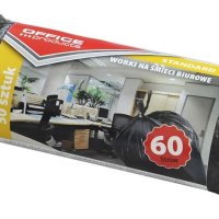 Worki na śmieci biurowe OFFICE PRODUCTS, standard (HDPE), 60l, 50szt., czarne