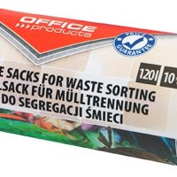 Worki na śmieci domowe OFFICE PRODUCTS, do segregacji odpadów BIO, mocne (LDPE), 120l, 10szt., brązowe