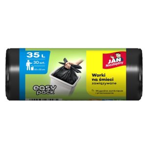 Worki na śmieci JAN NIEZBĘDNY HD Easy-Pack, 35l, 30szt., czarne