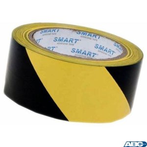 Taśma ostrzegawcza żółto-czarna 48mm x 25m SMART samoprzylepna winylowa