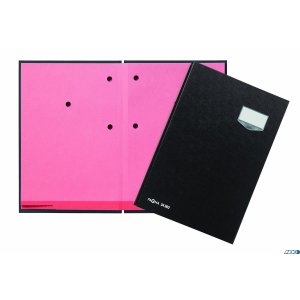 Teczka do podpisu DE LUXE, 20cz., czarna,  różowe przekładki P2420204 PAGNA DURABLE