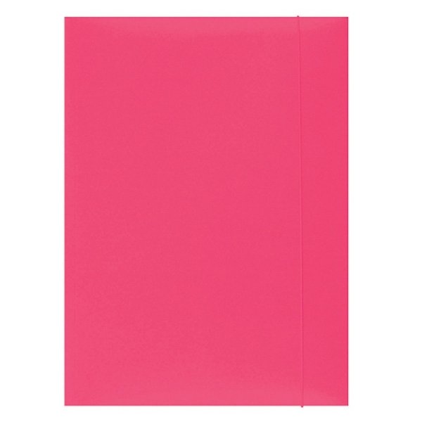 Teczka z gumką OFFICE PRODUCTS, karton, A4, 300gsm, 3-skrz., różowa