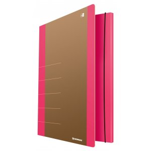 Teczka z gumką DONAU Life, Karton, A4, 500gsm, 3-skrz., różowa