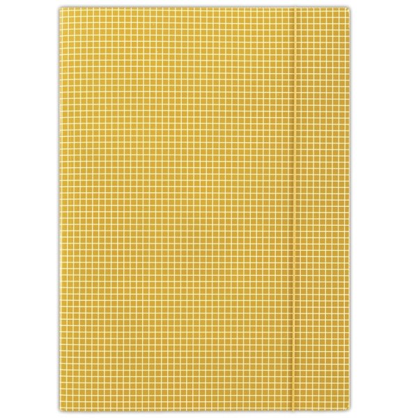 Teczka z gumką DONAU, karton, A4, 400gsm, 3-skrz., pomarańczowa w kratę