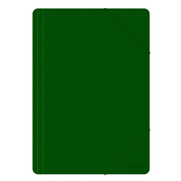 Teczka z gumką OFFICE PRODUCTS, A4, PP, 500mikr., 3-skrz., zielona