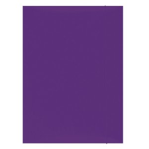 Teczka z gumką OFFICE PRODUCTS, karton, A4, 300gsm, 3-skrz., fioletowa