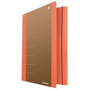 Teczka z gumką DONAU Life, Karton, A4, 500gsm, 3-skrz., pomarańczowy