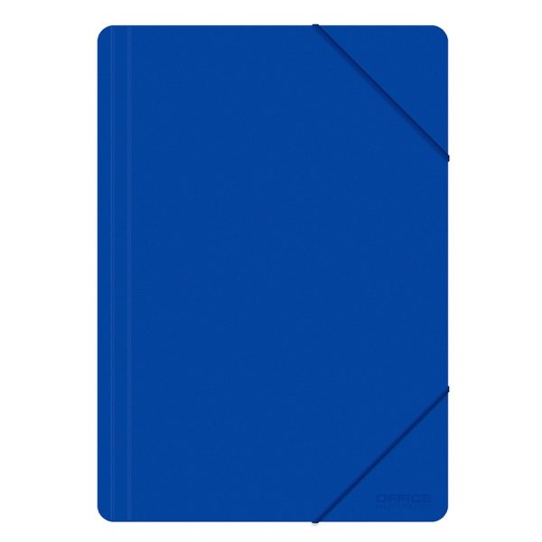 Teczka z gumką OFFICE PRODUCTS, A4, PP, 500mikr., 3-skrz., niebieska