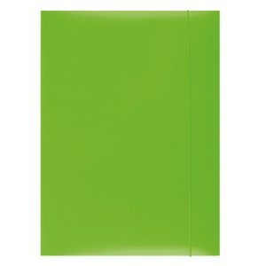 Teczka z gumką OFFICE PRODUCTS, karton, A4, 300gsm, 3-skrz., zielona