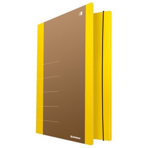 Teczka z gumką DONAU Life, Karton, A4, 500gsm, 3-skrz., żółty