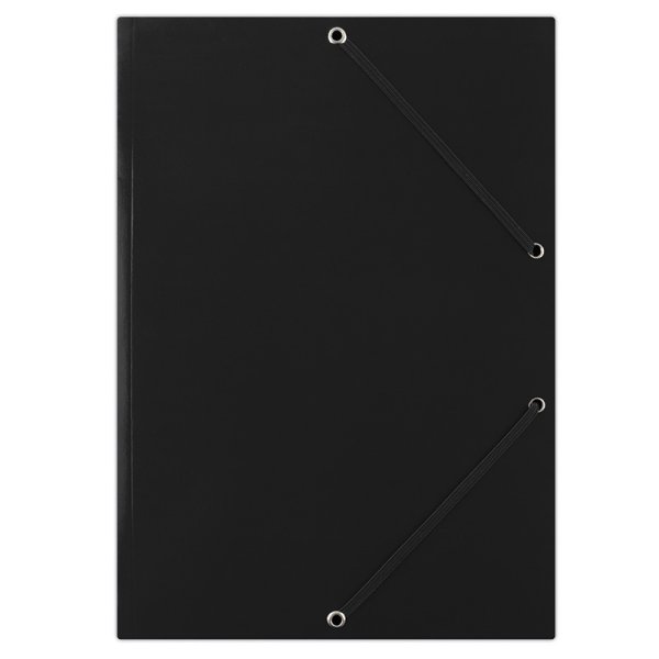 Teczka z gumką DONAU, karton, A4, 400gsm, 3-skrz., czarna