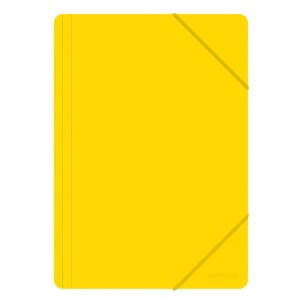 Teczka z gumką OFFICE PRODUCTS, A4, PP, 500mikr., 3-skrz., żółta
