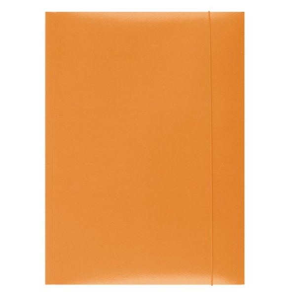 Teczka z gumką OFFICE PRODUCTS, karton, A4, 300gsm, 3-skrz., pomarańczowa