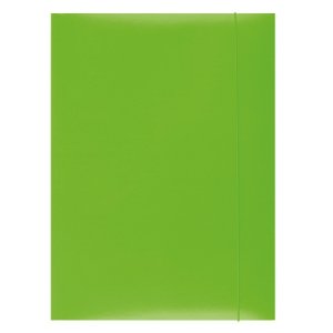 Teczka z gumką OFFICE PRODUCTS, karton / lakier, A4, 350gsm, 3-skrz., zielona